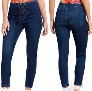 Free People Lace-Up High-Rise Skinny Jeans Size 27